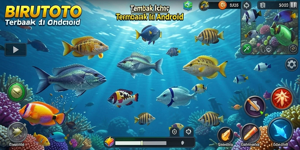 Screenshot BIRUTOTO dengan tampilan aksi Tembak Ikan yang menarik.