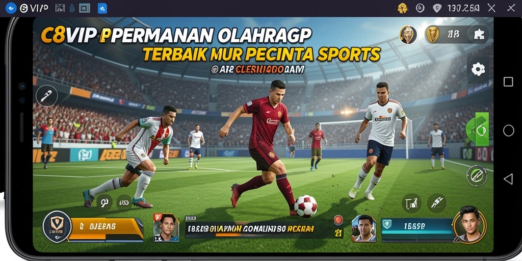 Screenshot C8VIP menampilkan aksi seru dalam permainan olahraga.