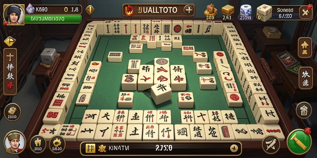 Screenshoot gameplay JUALTOTO menampilkan layout Mahjong yang menarik.