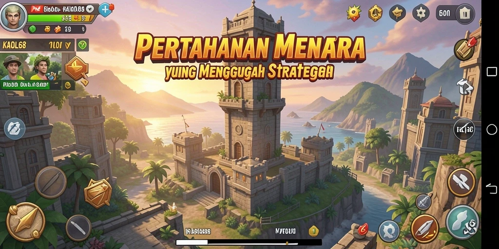 Tampilan mendebarkan dari gameplay KAOL68 Tower Defense.