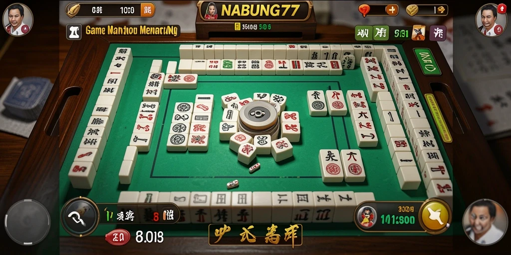 Tampilan menarik gameplay Mahjong NABUNG77 yang penuh tantangan.