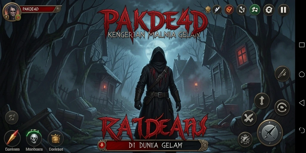 Screenshot gameplay PAKDE4D menunjukkan suasana seram yang mencekam.