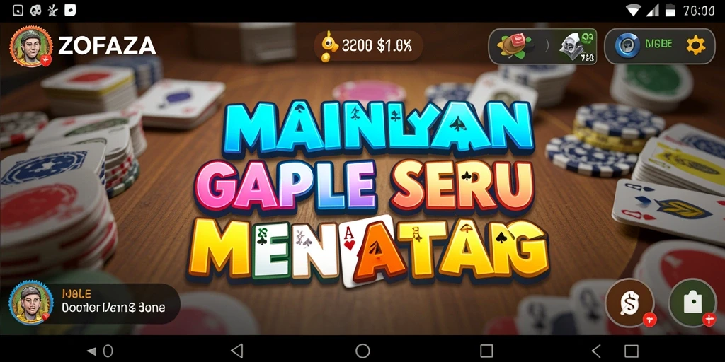 Screenshot gameplay ZOFAZA menunjukkan keseruan bermain Gaple.